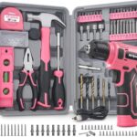 Hi-Spec 8V USB Pink Akku-Bohrschrauber und Starter-Heimwerkerset für Frauen - Kabelloser & Wiederaufladbarer Elektroschrauber mit Kompaktem Handwerkzeug-Set