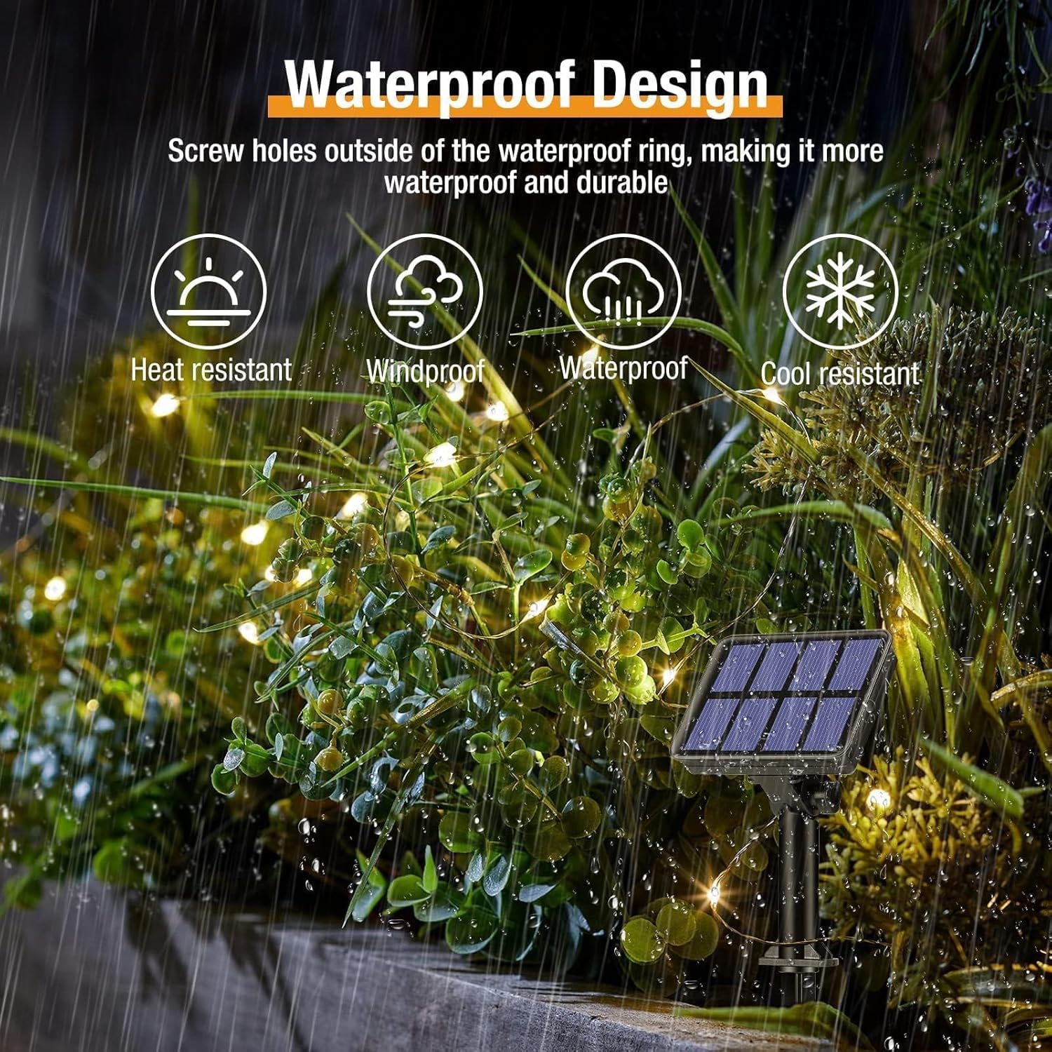 btfarm Solar Lichterkette Aussen, 2x15M 150 LED Solarlichterkette Außen Wetterfest 8 Modi IP65 Wasserdicht Kupferdraht Lichterkette Außen Solar Outdoor für Garten Terrasse Baum Hof Party (Warmweiß) – Bild 3