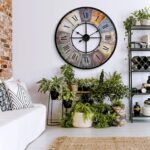 80 cm große Vintage Wanduhr Retro XXL antike Wohnzimmeruhr Metall Uhr groß, römische Ziffern