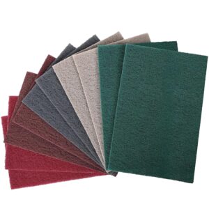 10er Schleifvlies Pads 150x230mm Set, Schleifvliesmatte 5 Körnung 400/600/800/1000/2500, für Metall Holz Edelstahl SchleifenPolieren, Reinigungsvlies