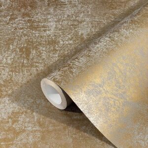 marburg Tapete Gold Uni Modern Edel Vliestapete Metallic Industrial für Schlafzimmer Wohnzimmer oder Küche 10.05m x 0.53m Made in Germany
