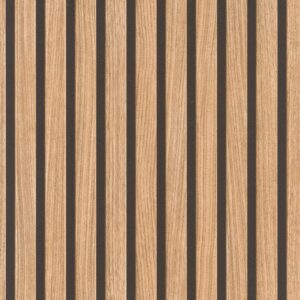 Tapete 278408 - Braune Papiertapete mit Holz-Optik, 3D -Paneele im modernen Skandi Look, Lamellenwand - 10,05m x 0,53m (LxB)