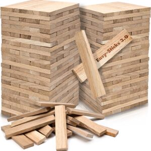 3.0 Eiche – 210 Stück – Bastelholz OHNE Klebeband – Hölzchen für DIY Projekte und Deko – Hölzer zum Bauen und Verkleiden