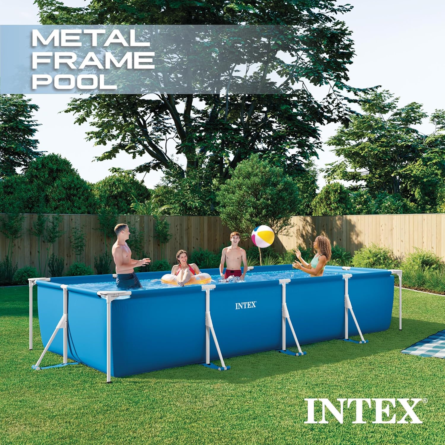 Intex Rectangular Frame Pool - Aufstellpool - 450 x 220 x 84 cm – Bild 3