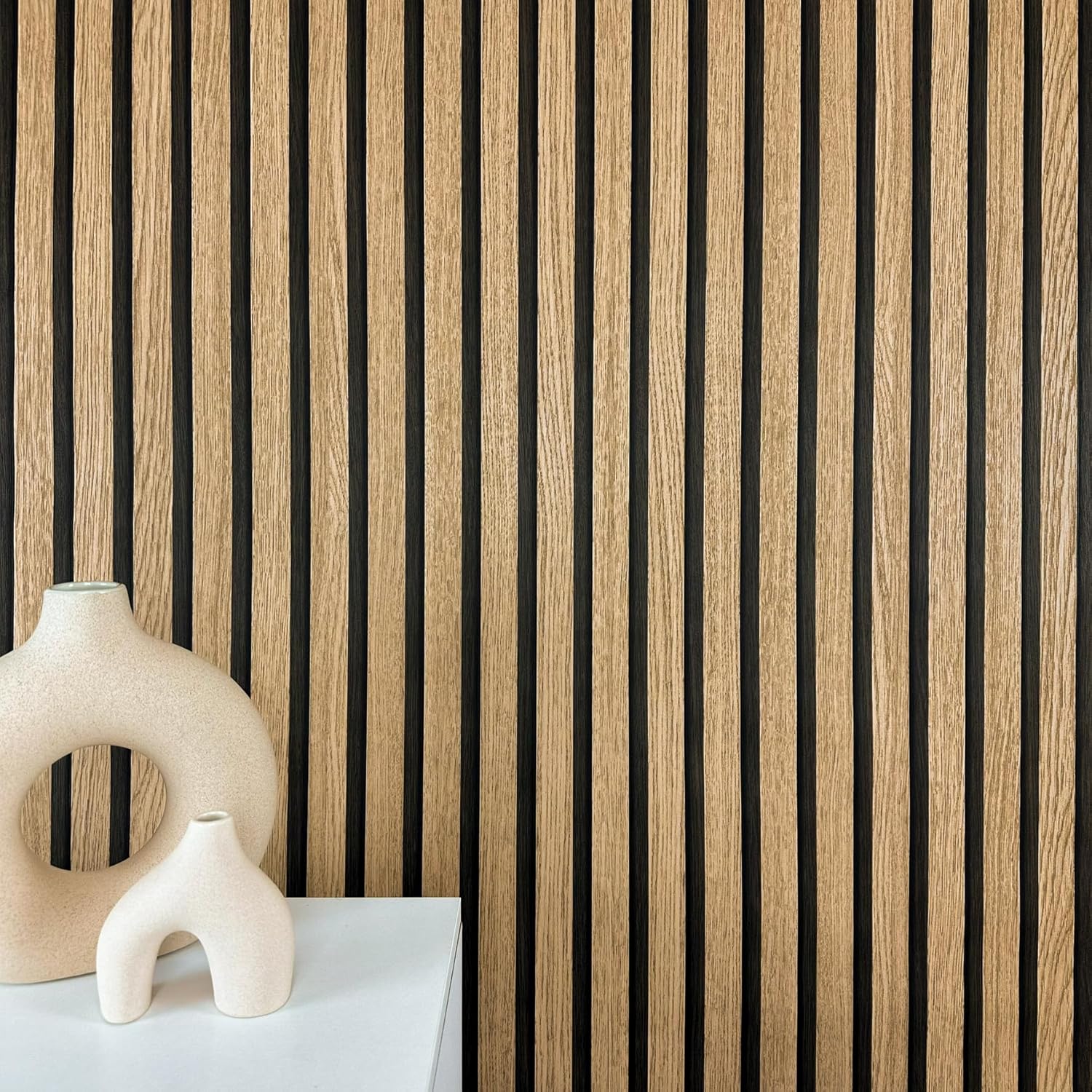 WALLCOVER Tapete Holzoptik Braun Vliestapete Akustikpaneele Holzwand 3D Effekt Skandi Holzpaneele Natur Optik Modern Holzwand 10,05 m x 0,53 m Made in Germany – Bild 5