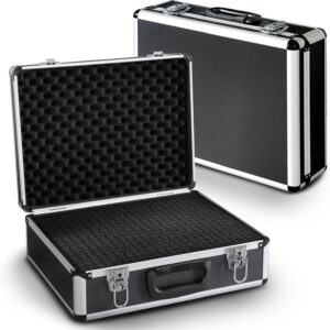 PeakTech P 7305 Universalkoffer – abschließbarer Universal-Transportkoffer mit Würfelschaumstoff – tragbarer Fotokoffer – robuster Koffer mit Schutz vor Regen und Staub – Groß (405 x 330 x 150 mm)