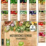 BIO Historisches Gemüse Samen Set I Seltene u. alte Gemüsesorten Samen im Gemüsesamen Set I Gemüse Anzuchtset I samenfestes Saatgut I Samen Gemüse als Gemüse Samen Set I tolles Garten Geschenk