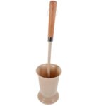 HOODANCOS Toilettenbürste mit Langem Holzgriff Weichen Borsten und Halter Wc Reinigungsbürste für Bad und Sanitär Haushalts und Hotelgebrauch
