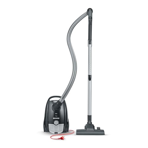 Severin Staubsauger mit Beutel, kompakter & leiser Bodenstaubsauger für Teppich - & Hartböden, 750 W, 2L, Soft-Sound-Bodendüse, 8 m Reichweite, schwarz, BC 7030 1 Severin Staubsauger mit Beutel, kompakter & leiser Bodenstaubsauger für Teppich - & Hartböden, 750 W, 2L, Soft-Sound-Bodendüse, 8 m Reichweite, schwarz, BC 7030
