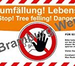 PrintGreen! 10 Absperrbanner für Forst, Holzrücker, Baumfällung, Waldarbeiten gemäß Deutschem Wald Gesetz (BW)