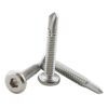 Fajoeda 40 Stück Flachkopf Innensechskantschrauben Bohrschrauben,410 Edelstahl 5.5 X 32mm Selbstschneidende Schraube(16mm bis 38mm verfügbar,Silber) 2 41MIvwTY7L. SL500