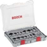 Bosch 15x PRO Router Bit Mixed Set, 15 pcs (für Weichholz, Hartholz, Ø 13, 16, 13, 35, 25, 16, 32, 32, 27, 29, 19, 25, 8, 10, 16 mm, Professional Zubehör Handfräse, Kantenfräse)