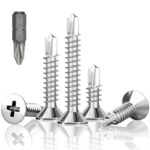 HXJDAM 160 Stück Bohrschrauben Selbstbohrende, M4.2x38mm Blechschrauben Selbstschneidend, Selbstschneidende Schrauben Edelstah, Senkkopf Kreuzschlitzschrauben Metallschrauben mit Bohrer