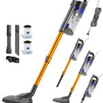 VACTechPro 60KPa/680W/7M Staubsauger, Staubsauger mit Kabel Con 800ML Pattumiera, Stielstaubsauger mit Kabel Con Design a Doppia Maniglia, Vacuum Cleaner per Pavimenti Duri, Orange