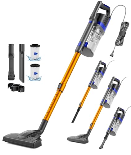 VACTechPro 60KPa/680W/7M Staubsauger, Staubsauger mit Kabel Con 800ML Pattumiera, Stielstaubsauger mit Kabel Con Design a Doppia Maniglia, Vacuum Cleaner per Pavimenti Duri, Orange 1 VACTechPro 60KPa/680W/7M Staubsauger, Staubsauger mit Kabel Con 800ML Pattumiera, Stielstaubsauger mit Kabel Con Design a Doppia Maniglia, Vacuum Cleaner per Pavimenti Duri, Orange