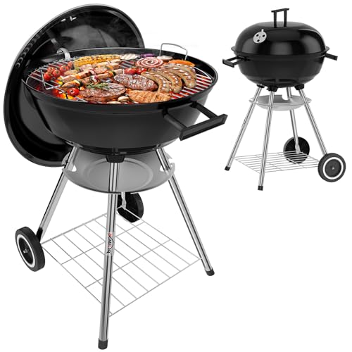 HOMELUX Holzkohlegrill, Kugelgrill mit Deckel, Ø 44cm Grillfäche, Barbecue Smoker, BBQ Grill mit Einstellbarer Luftzufuhr & Ascheschale 1 HOMELUX Holzkohlegrill, Kugelgrill mit Deckel, Ø 44cm Grillfäche, Barbecue Smoker, BBQ Grill mit Einstellbarer Luftzufuhr & Ascheschale