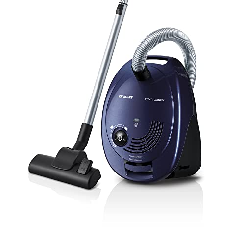 Siemens Staubsauger mit Beutel synchropower VS06A111, Bodenstaubsauger, Hygiene-Filter, Bodendüse für Hartboden und Teppich, starke Saugleistung, langes Kabel, Fugendüse, 600 W, blau 1 Siemens Staubsauger mit Beutel synchropower VS06A111, Bodenstaubsauger, Hygiene-Filter, Bodendüse für Hartboden und Teppich, starke Saugleistung, langes Kabel, Fugendüse, 600 W, blau
