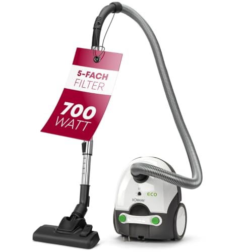 Bomann® Bodenstaubsauger mit energiesparenden 700 Watt | Staubsauger mit 5-Fach Mikrofiltersystem | Sauger mit Beutel | Umschaltbare Bodenbürste und Bürsten-/Fugendüse | BS 9019 CB N weiß 1 Bomann® Bodenstaubsauger mit energiesparenden 700 Watt | Staubsauger mit 5-Fach Mikrofiltersystem | Sauger mit Beutel | Umschaltbare Bodenbürste und Bürsten-/Fugendüse | BS 9019 CB N weiß