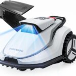 TerraMow V600 Mähroboter ohne Begrenzungskabel mit Garage, Tri-AI Vision-Technologie ohne Kabel-/RTK-Signalprobleme, DropMow automatische Kartierung max. 600 ㎡, KI Vision-Navigation 3.8Ah-Akku