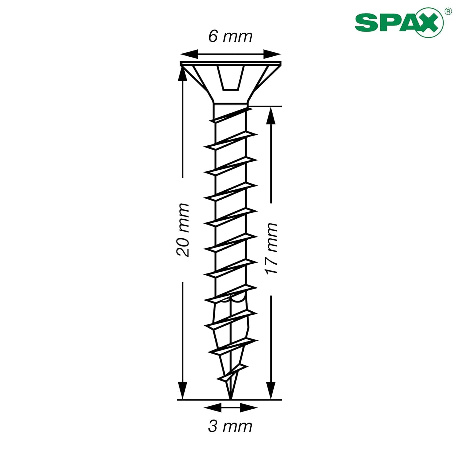 SPAX Universalschraube 3 x 20 mm, 180 Stück - Holzschrauben, Vollgewinde, Senkkopf, T-STAR plus T20, 4CUT Spitze, WIROX Beschichtung - 8000000286797 – Bild 2