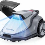 Terramow V1000 Mähroboter ohne Begrenzungskabel mit Garage, Tri-AI-Vision-Technologie ohne Draht-/RTK-Signalprobleme, automatische Kartierung, DropMow maximal 1200㎡ , KI Vision-Navigation 4.5Ah-Akku
