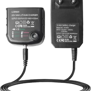 SPORWAY 18V/20V Ladegerät Kompatibel mit Black & Decker: 18V/20V Lithium-Ionen-Ladegerät BL2018 BL2018-XJ BL1518 LBXR20-OPE LBXR20 LB20 LBX20 LBX4020 LB2X4020 LBXR2020-OPE BL1514 LBXR16