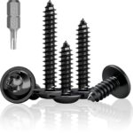 100 Stück Schrauben Schwarz Flachkopf, M4X25mm Linsenkopfschrauben Holz, Edelstahl A2 V2A Schwarze Holzschrauben, Schwarze Schrauben für Akustikpaneele, Torx Tellerkopfschrauben
