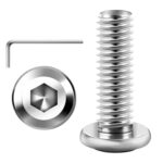 20 Stück Flachkopfschrauben M6 x 15 mm Innensechskant Antrieb M6 Schrauben Edelstahl A2 V2A Vollgewinde mit Innensechskantschlussel