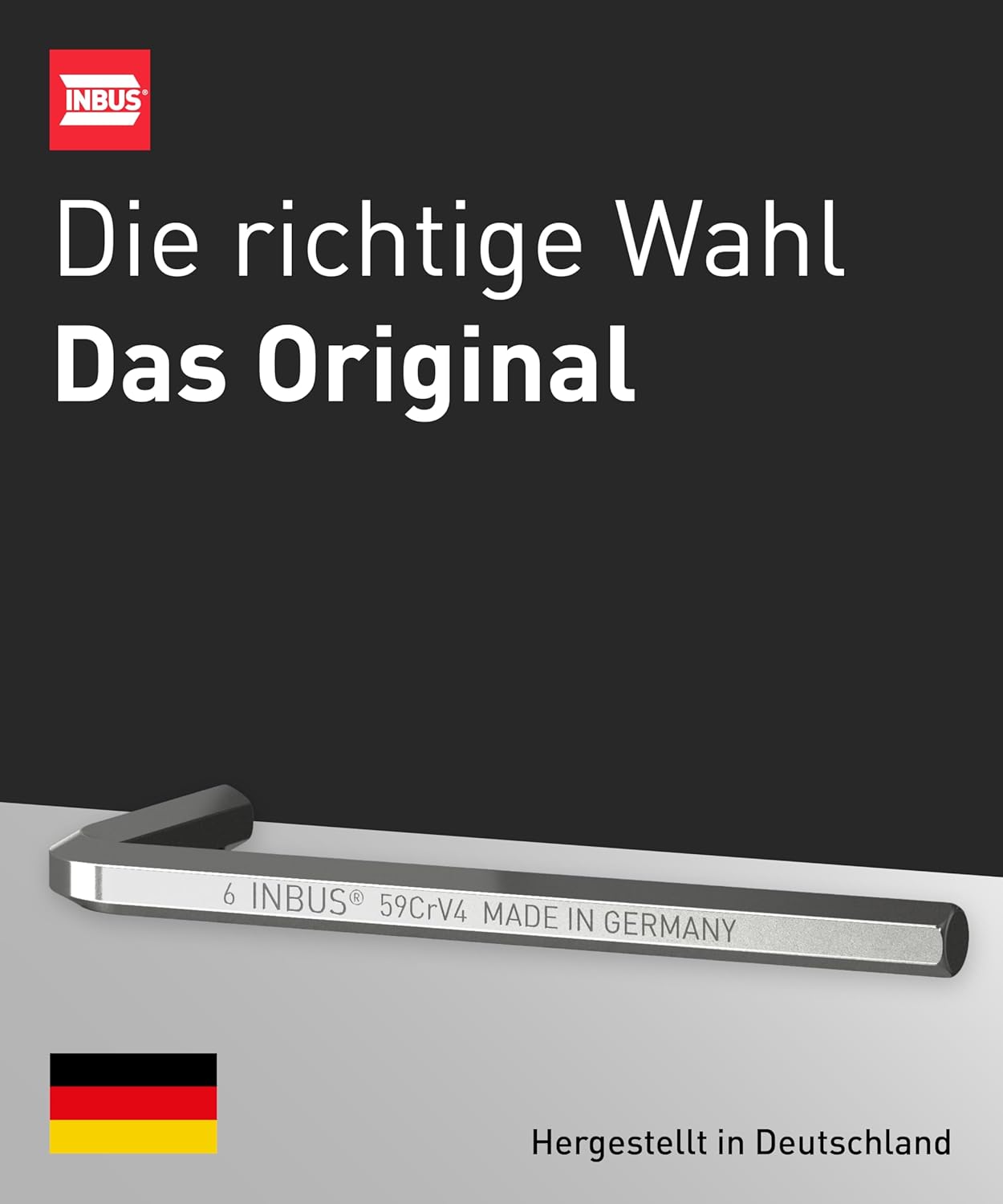 INBUS® 70150 Winkelschraubendreher Set 9tlg, 1.5–10mm — Made in Germany – Bild 2