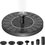 Solar Springbrunnen Solar Teichpumpe mit 1W Solar Panel Solarbrunnen Solar Schwimmender Fontäne Pumpe mit 6 Fontänenstile für Garten Vogel-Bad Teich Fisch-Behälter (1W)