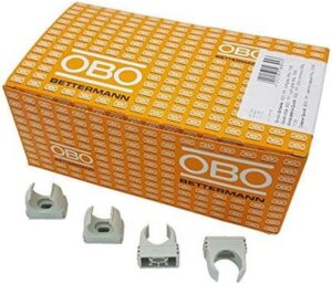 OBO 100x Bettermann M20 Quick-Schellen | Klemmschelle | Rohrschelle | anreihbar | lichtgrau | 20mm | 100 Stück