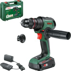 Bosch Akku-Bohrschrauber AdvancedDrill 18V-80 (zum Bohren und Schrauben; 18V System; 78 Nm; 13-mm-Metallbohrfutter; Magnetkappe; Zusatzhandgriff; mit Akku und Ladegerät)