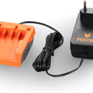 FUXTEC Li-Ion Ladegerät 1A 25W FX-E1LG1A – für 2Ah & 4Ah Batterie passend für alle FUXTEC 20 Volt Gartengeräte – Ladespannung 20.9V