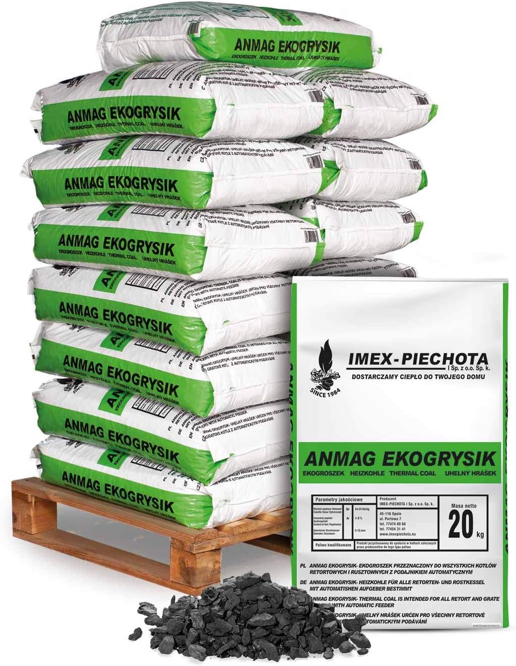 Steinkohle sehr fein 5-15mm (300 kg Palette) – Anthrazit-Nusskohle in Premiumqualität – Effiziente Wärme zum Schmieden und für automatische Heizanlagen – Hoher Heizwert & saubere Verbrennung