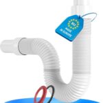 LOBENSWERK Siphon Waschbecken mit hochwertiger Aluminium Mutter - G 1 1/4” x 32mm ausziehbar 320-890mm - Flexibler Ablaufschlauch für das Badezimmer - 100% Wasserdicht