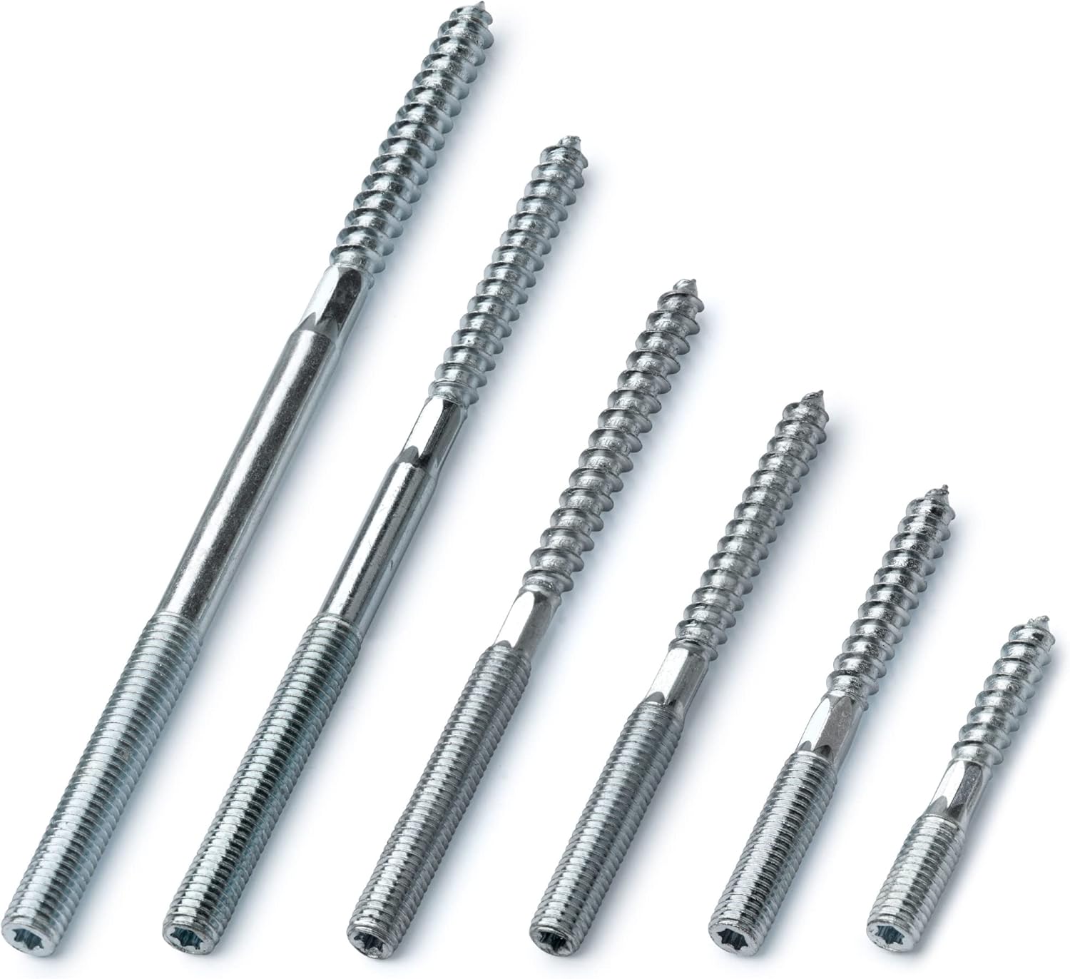 STRÜBER Stockschrauben Torx (8,0x300mm - 5 Stück) Schraubstifte Gewindestifte Stahl verzinkt TX-25 Doppelgewindeschrauben Rohrschellen Befestigungsmaterial