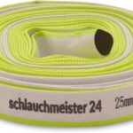 Ø 1 Zoll - 25 mm, 20 m Flachschlauch | Bauschlauch | Industrieschlauch | Synthetischer Gummi, Weiß mit Grün, 10 Bar, -20°C bis +60°