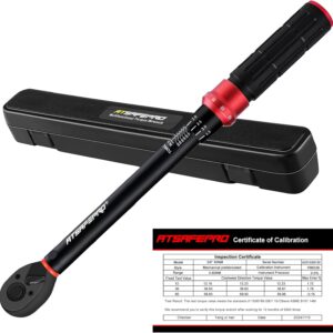 ATsafepro Drehmomentschlüssel Auto 3/8 Zoll 5-60 Nm, Dual Direction Adjustable 72 Tooth Drive Click-Type Drehmomentschlüssel für Fahrrad- und Motorrad-Autowartung