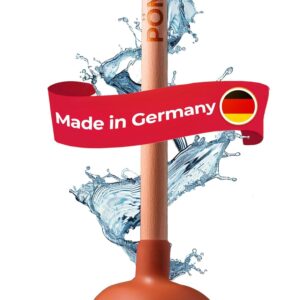 Der Pömpel I Saugglocke Abfluss 140mm groß, Pümpel I Perfekter Abflussreiniger für Dusche, Toilette, Badewanne oder Waschbecken in Top Handwerksqualität Made in Germany von aquabook