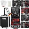 TRESKO Werkzeugkoffer 1400 teilig | Werkzeugkasten gefüllt | Werkzeugkiste Profi | Werkzeugtasche | Werkzeug Set | Werkzeug-Trolley | Chrom-Vanadium Stahl (Anthrazit) 2 71a5J8due5L. AC SL1024