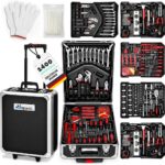 TRESKO Werkzeugkoffer 1400 teilig | Werkzeugkasten gefüllt | Werkzeugkiste Profi | Werkzeugtasche | Werkzeug Set | Werkzeug-Trolley | Chrom-Vanadium Stahl (Anthrazit)
