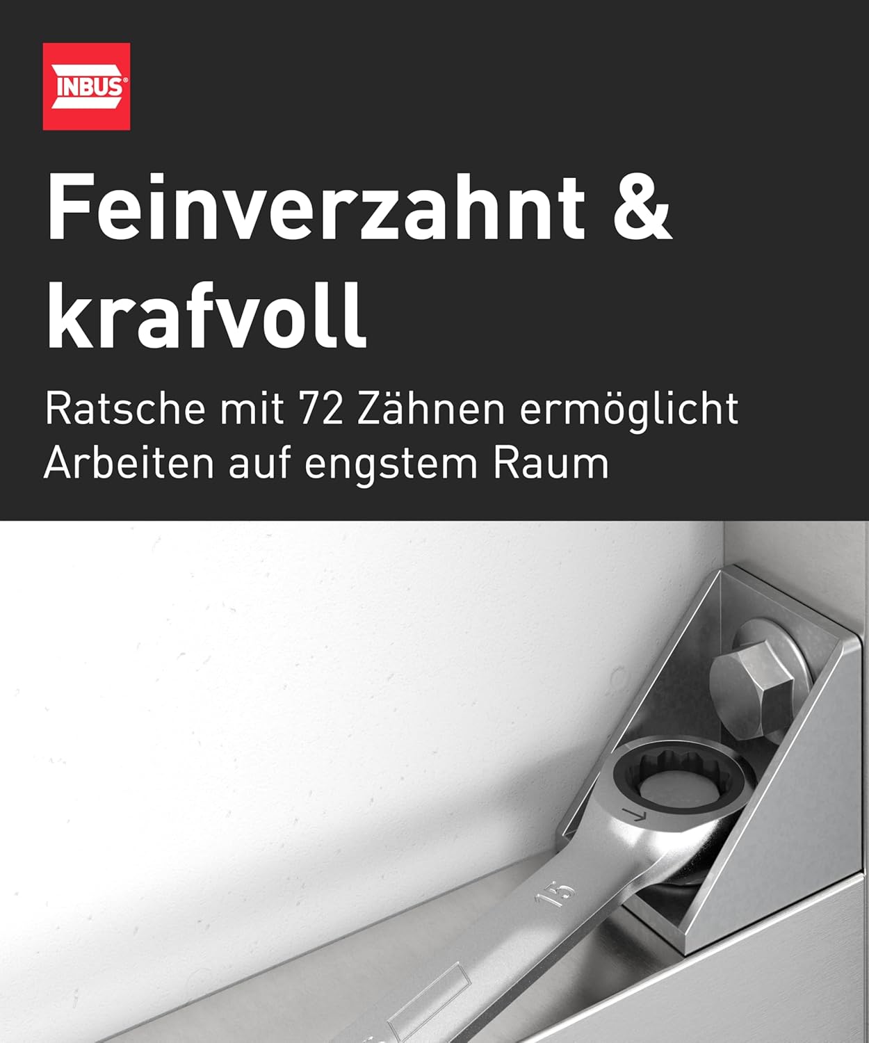 INBUS® 74377 Maul-Ringratschenschlüssel Set 9tlg, 7–19mm – Bild 3