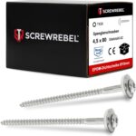 25 Stück SCREW REBEL Spenglerschrauben 4,5 x 80 mm - Edelstahl A2, Inox mit EPDM-Dichtscheibe Ø15mm TX 20