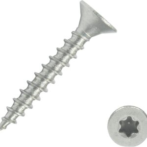 500 Stück Edelstahl-Schrauben 3x20 mm Vollgewinde Torx - Spanplattenschrauben mit Senkkopf - Holzschrauben/Holzbauschrauben - Werkstoff A2 VA V2A - Edelstahlschrauben/Universalschrauben TX10