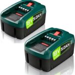 2 Stück 18V 5000mAh Ersatzakku für Bosch PBA/PSB/PSR, Kompatibel mit Gardena/Wagner 18V Geräten, Passend für AL1880CV Ladegerät (Nicht kompatibel mit Unlimited-Serie)