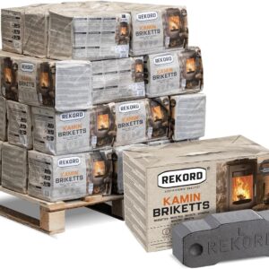 Braunkohle Briketts Kohle Heiz Brikett Kamin Ofen Bündel 10kg x 30 Gebinde 300kg / 1 Palette Rekord