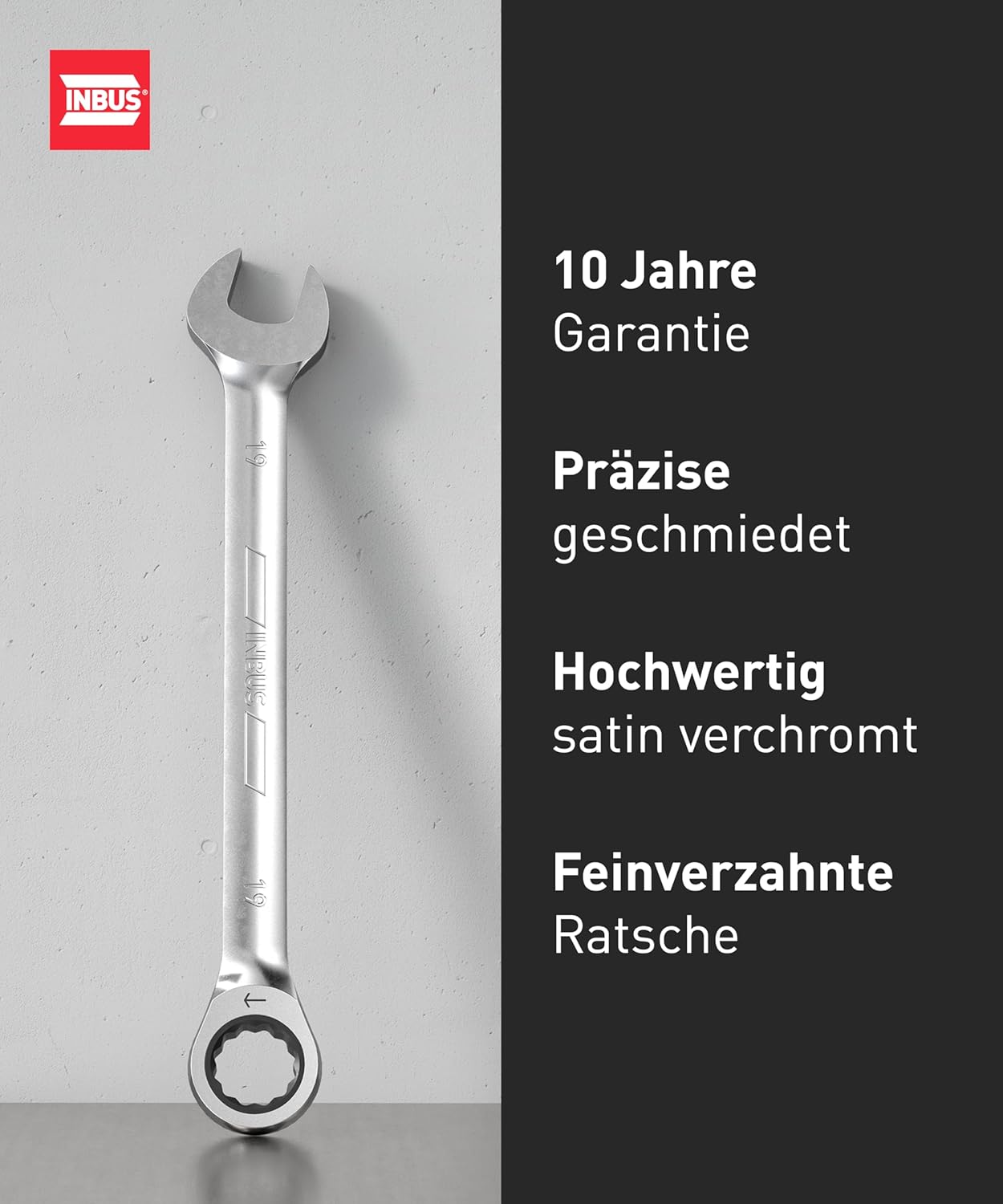 INBUS® 74377 Maul-Ringratschenschlüssel Set 9tlg, 7–19mm – Bild 2