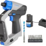 Dremel Blueprint 12V 3-in-1 Akku-Bohrschrauber Multischrauber Set mit Ortungsgerät, 1x abnehmbarer Linienlaser, 2.0 Ah Akku, 9x Schrauberbit, 1x Multimaterial Bohrer Bit,Battery Powered