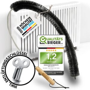 Heizungsbürste [Note 1,2] Heizkörperbürste lang 117cm kratzfrei mit weichen Borsten I Heizkörper Reinigungsbürste für besseres Raumklima I Heizkörper reinigen mit Flexibler Heizungsreinigungsbürste