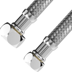 VARIOSAN Flexschlauch 17536, 3/8" ÜWM x 1/2" ÜWM, 300 mm, Edelstahlmantel, DVGW zertifiziert, Trinkwasser, flexibler Panzerschlauch